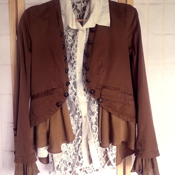 Free People Olive/Mustard Blazer - Picture 1 of 6